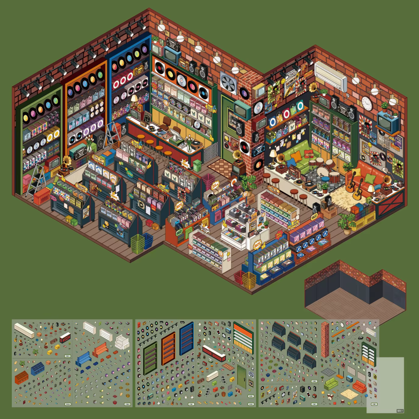 Store Manager Isometric Sticker Scene