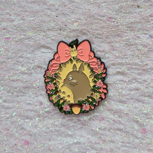 Totoro Floral Flame Enamel Alloy Pin