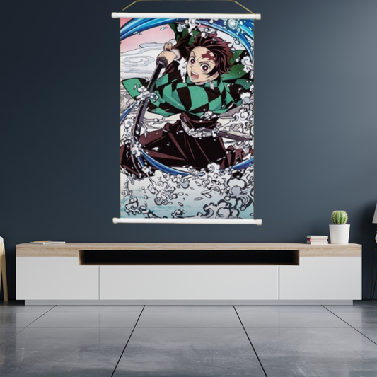 Demon Slayer Tanjiro Water Breathing Wall Scroll
