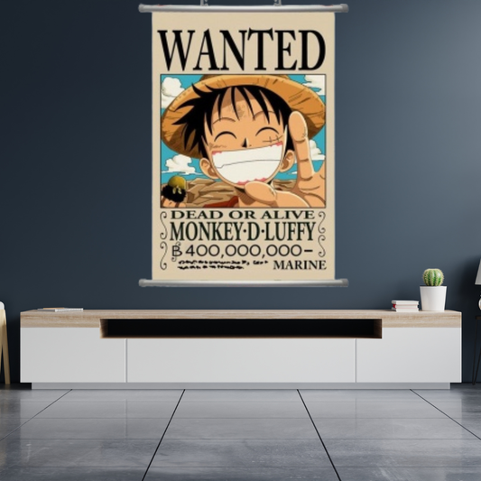 One Piece Luffy Wanted Poster Wall Scroll